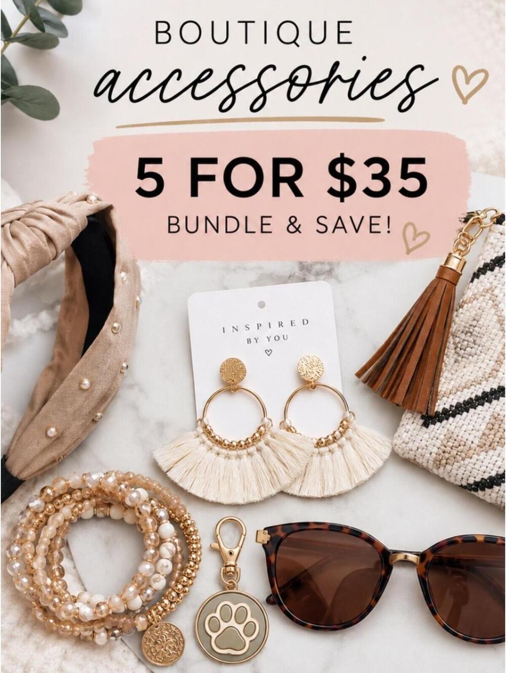 Jewelery and Accessories Womens Set of 5 Items Minimalist Casual Gift Boho New